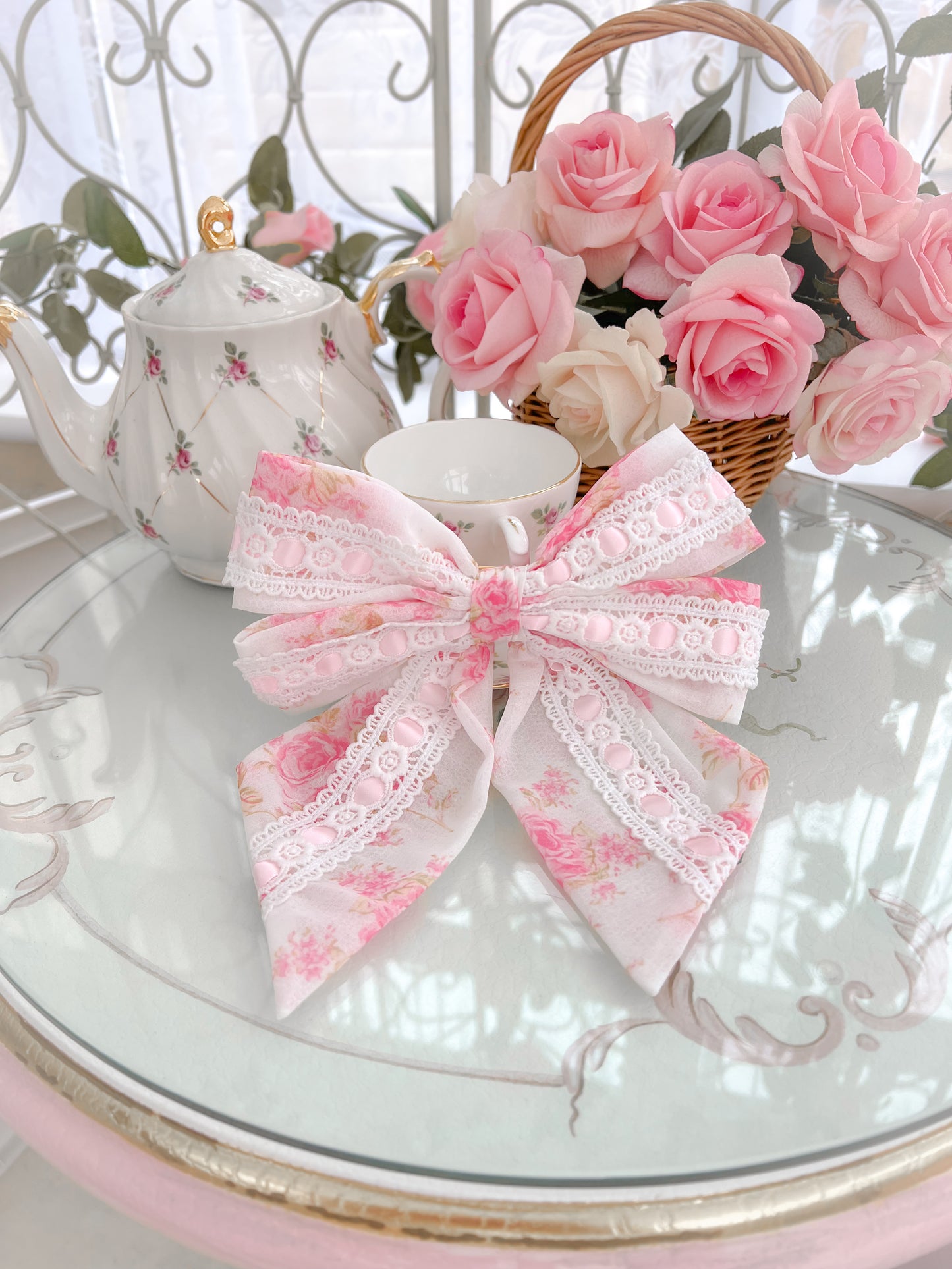 Rosanna White Rose Floral Hair Bow