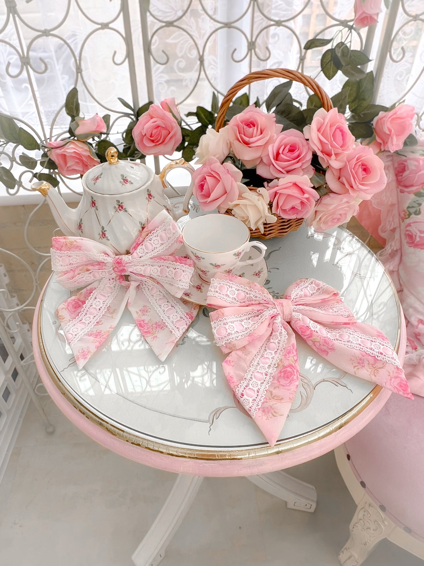 Rosanna Pink Rose Floral Hair Bow