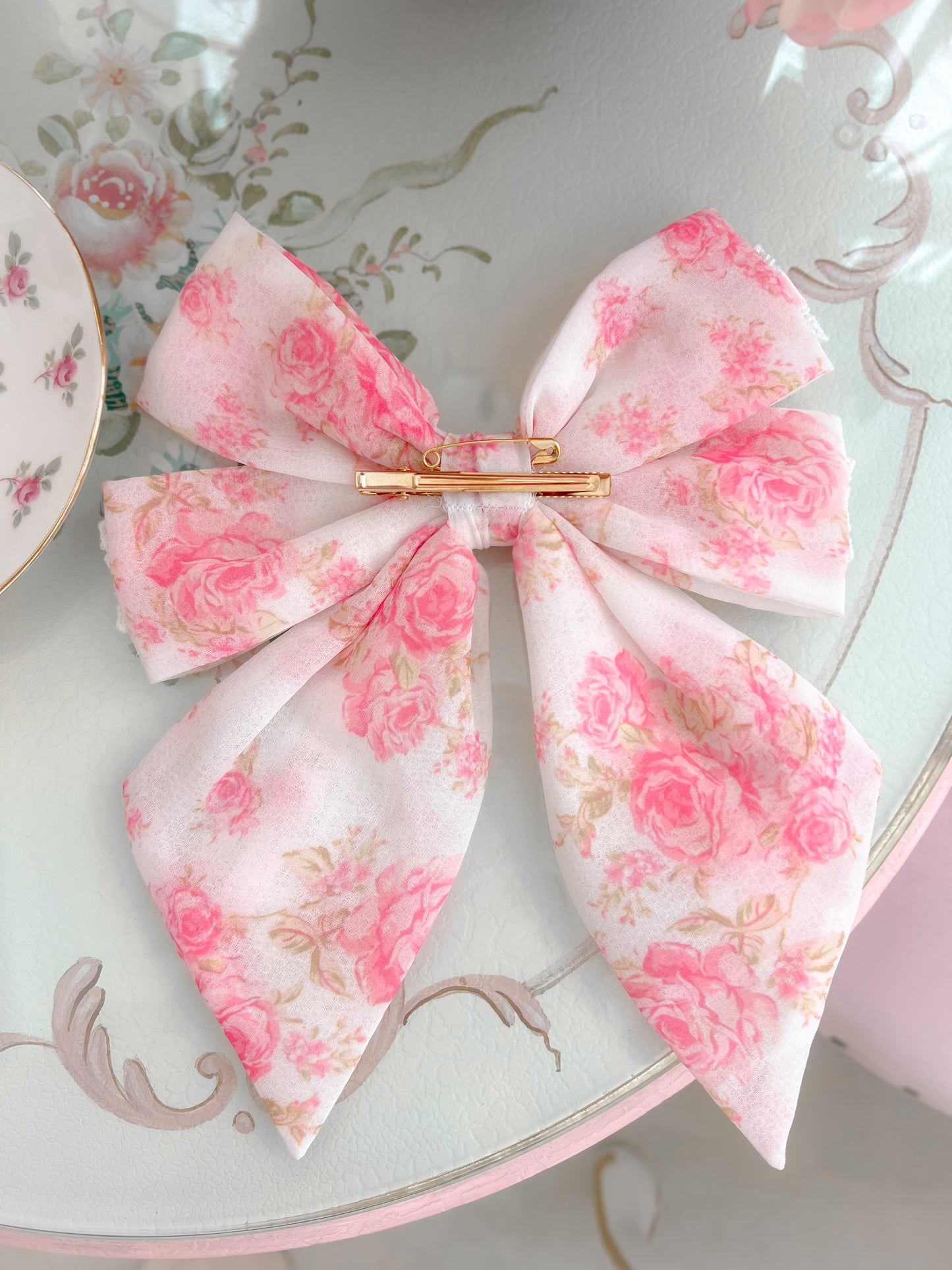 Rosanna White Rose Floral Hair Bow