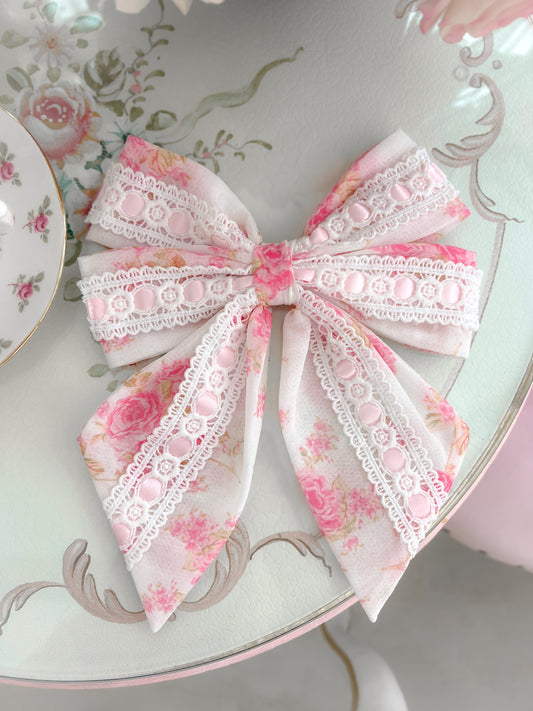 Rosanna White Rose Floral Hair Bow